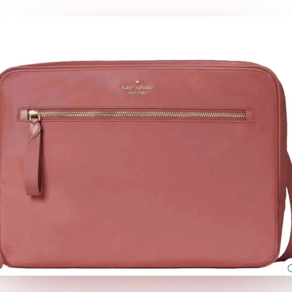 Kate Spade Chelsea color Pomegranate Laptop Bag with Structured Nylon Design